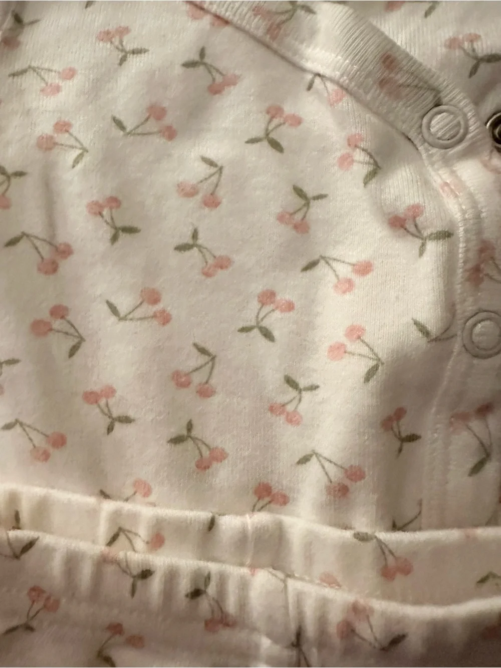 Carter's White Two-Piece Footie Set with Pink Cherry Motif